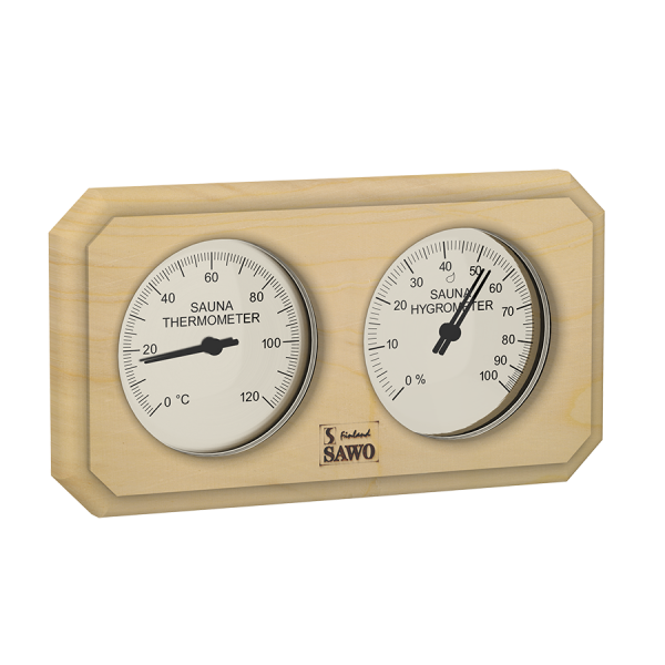 Thermo-Hygrometer Doppel Rund Pinie